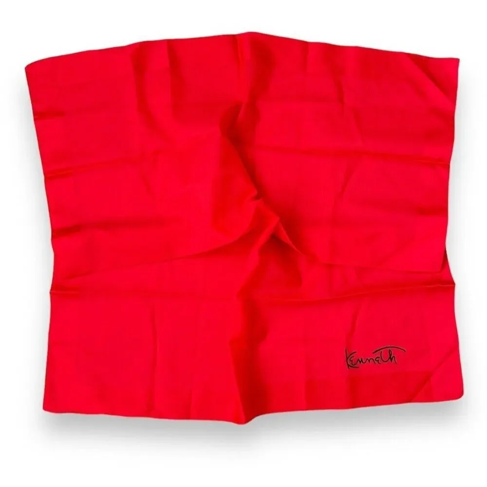 Red Scarf 26” X 26” Woman Vintage Soft Scarve Square Unisex